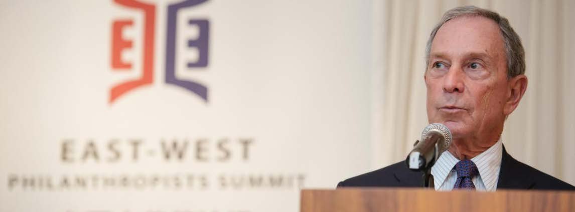 Michael Bloomberg addressing the East-West Philanthropists Summit